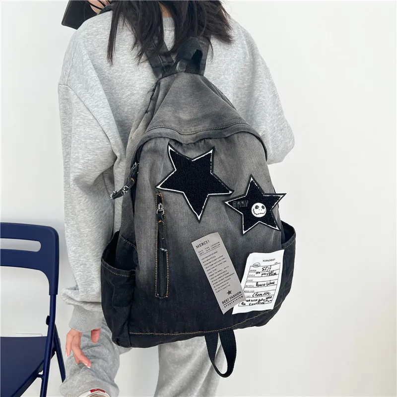 LEXI Denim Backpack Unisex Multicolor-3