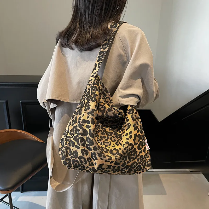 LEXI Fabric Shoulder Bag Women's Leopard Print/Black-2