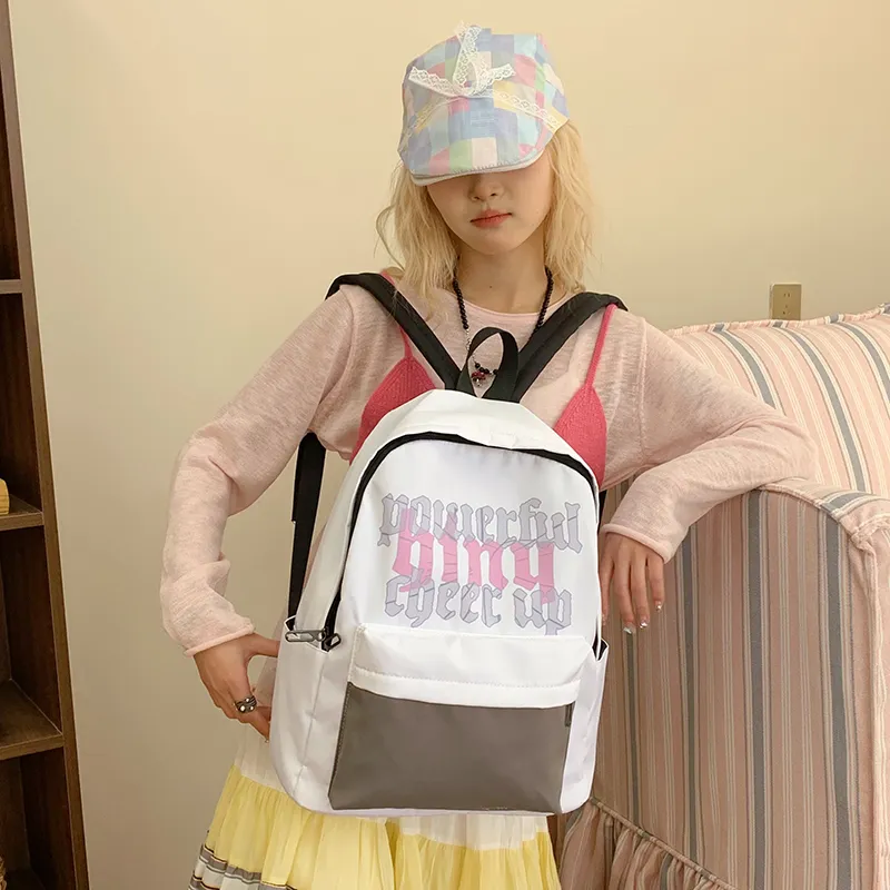 LEXI Nylon Fabric Backpack Regular Unisex Multicolor-2