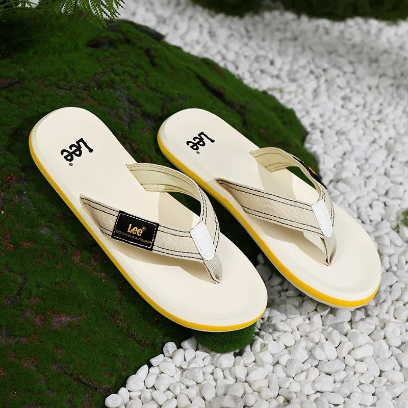 Lee Sunset 2.0 EVA Stitching Slip Resistant Slide Slippers Men's White-5