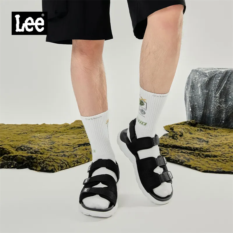 Lee Beach Sandals Men Beige, Black, White-6