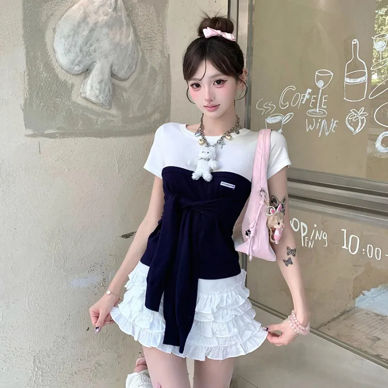 TIBINB Two Piece Skirt Sets Women's-2