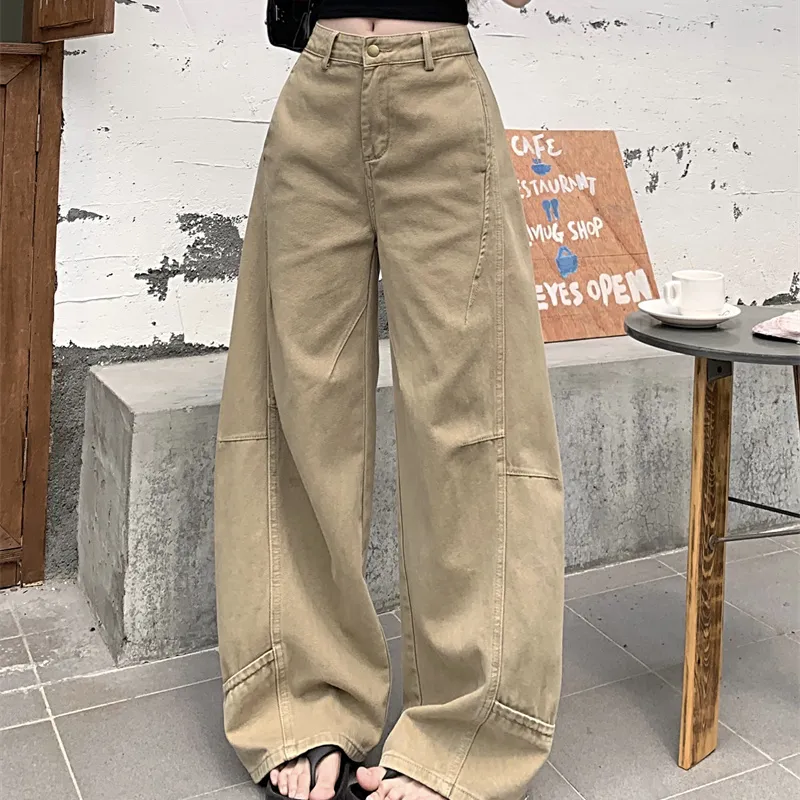 TIBINB Jeans Women's Khaki-3