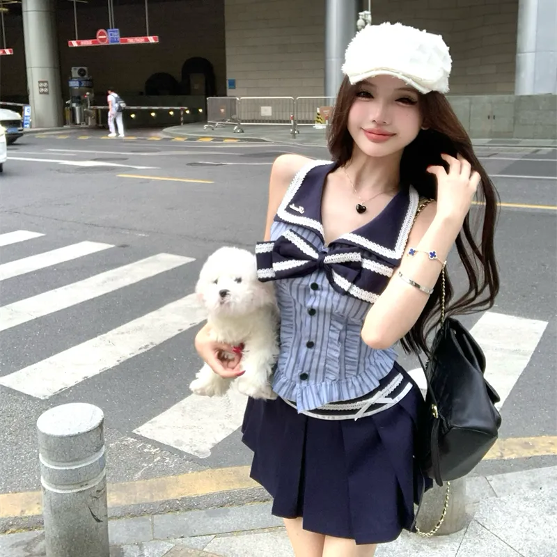 TIBINB Two Piece Skirt Sets Women's-4