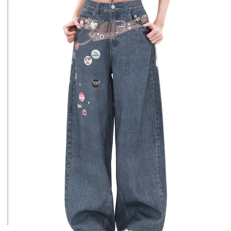 TIBINB Jeans Women's Blue-5