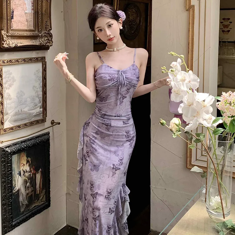 TIBINB Slip Dresses Women's Romantic Purple-2