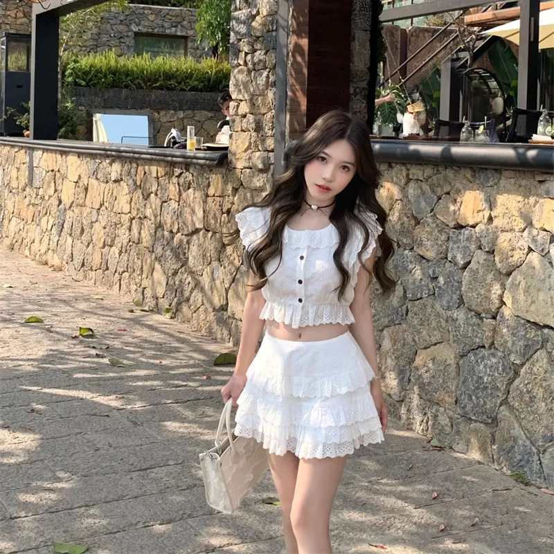TIBINB Two Piece Skirt Sets Women's-2