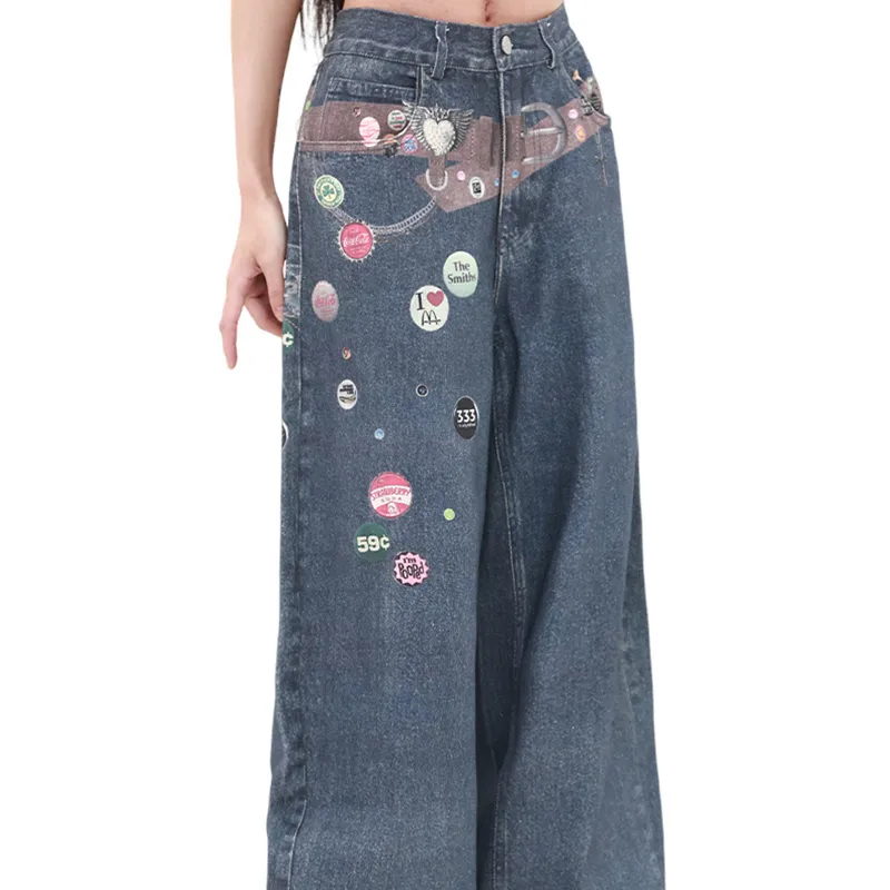 TIBINB Jeans Women's Blue-2