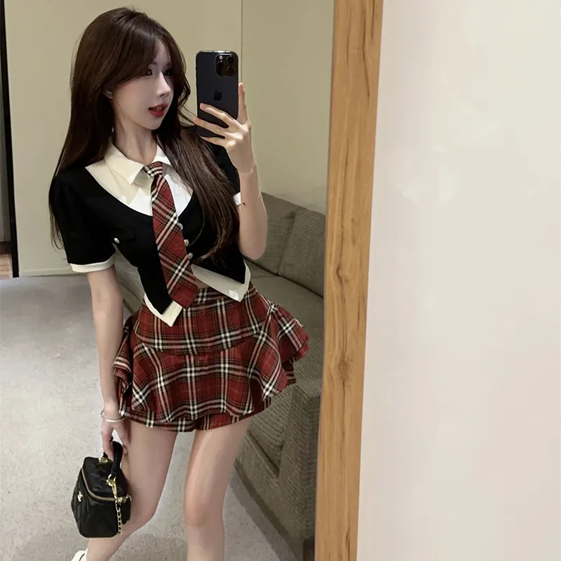 TIBINB Two Piece Skirt Sets Women's-6