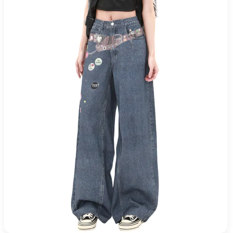 TIBINB Jeans Women's Blue-6