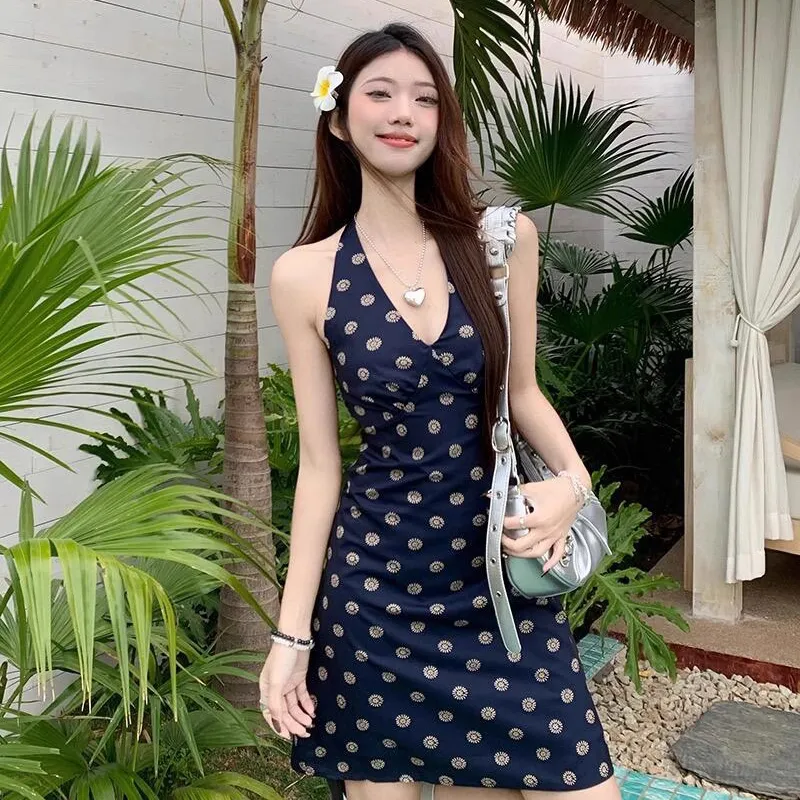 TIBINB Sleeveless Dress Women's Royal Blue-4