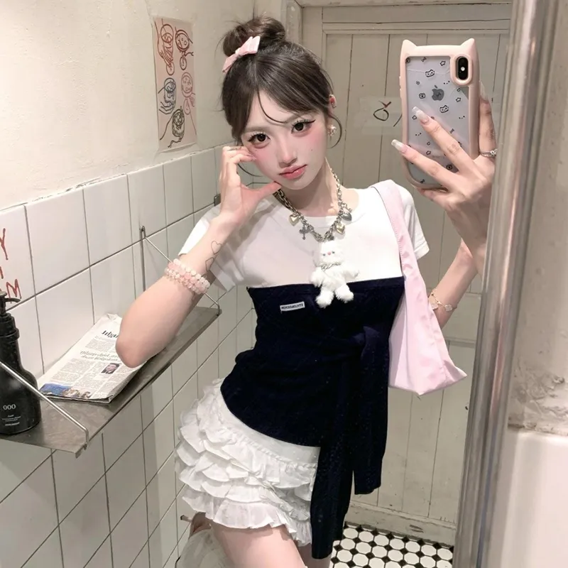 TIBINB Two Piece Skirt Sets Women's-7
