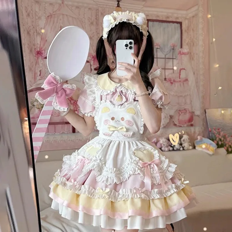TIBINB Lolita Dresses Women's Small Lo Dress-3