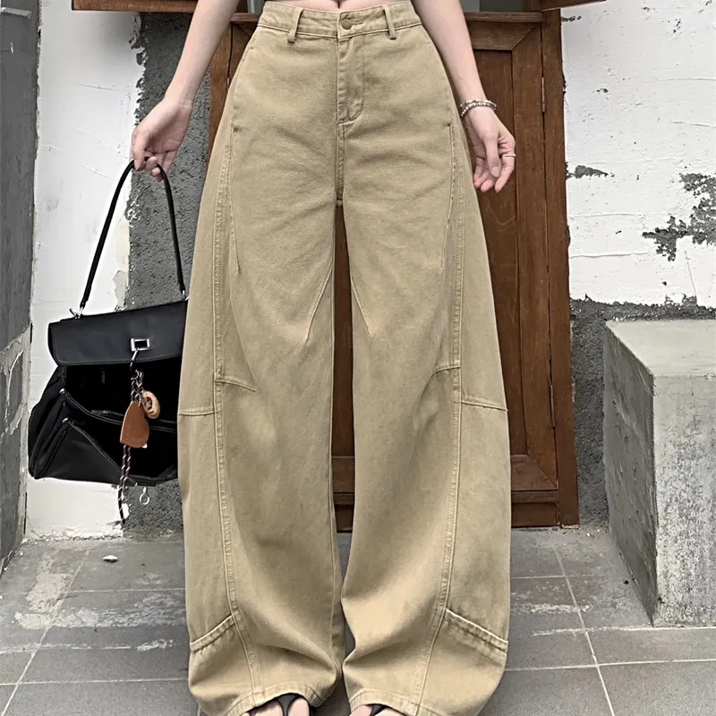 TIBINB Jeans Women's Khaki-7