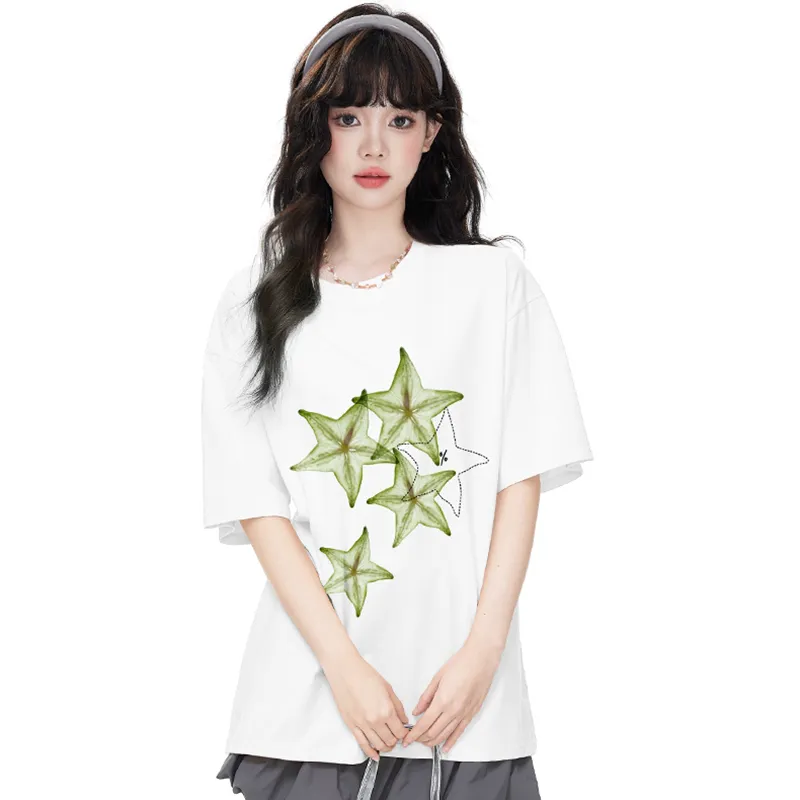 TIBINB T Shirts Women's White-2