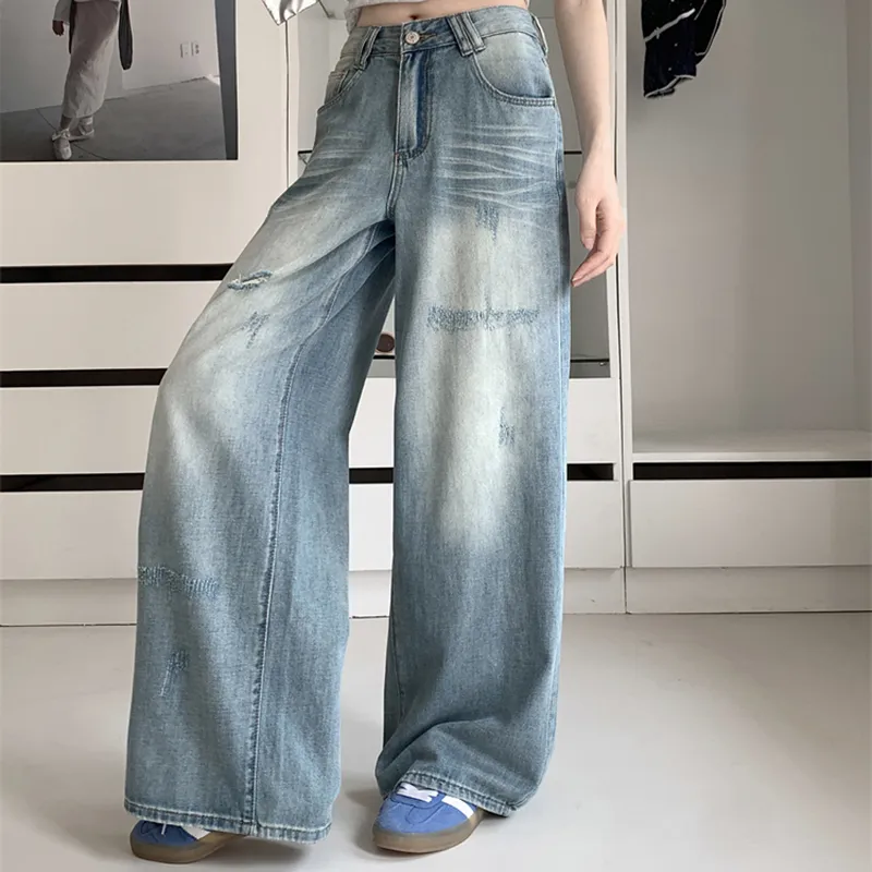 TIBINB Jeans Women's Blue-5