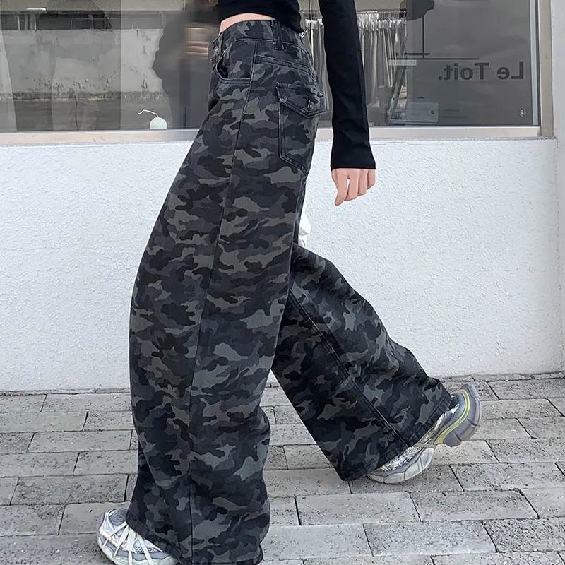 TIBINB Jeans Women's Camouflage-6