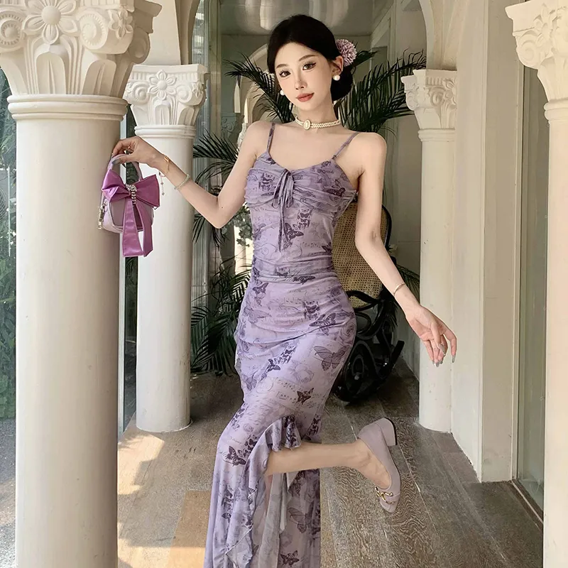 TIBINB Slip Dresses Women's Romantic Purple-5