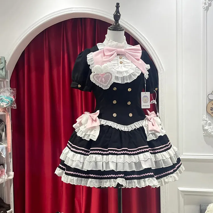 TIBINB Lolita Dresses Women's Black/White-5