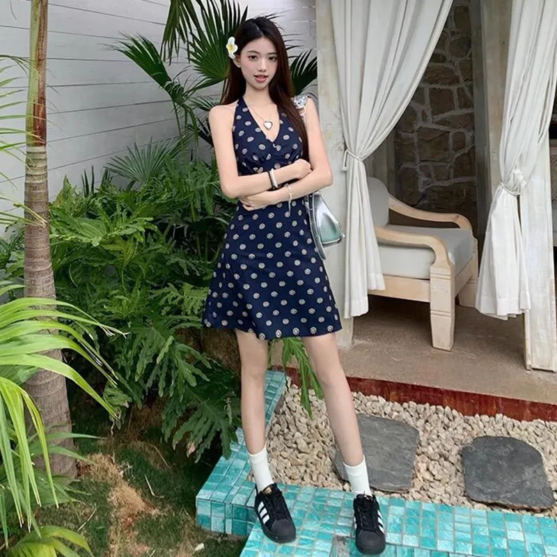 TIBINB Sleeveless Dress Women's Royal Blue-2