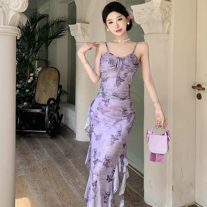 TIBINB Slip Dresses Women's Romantic Purple-4