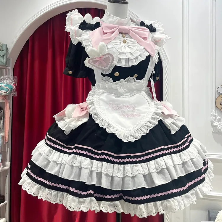 TIBINB Lolita Dresses Women's Black/White-6