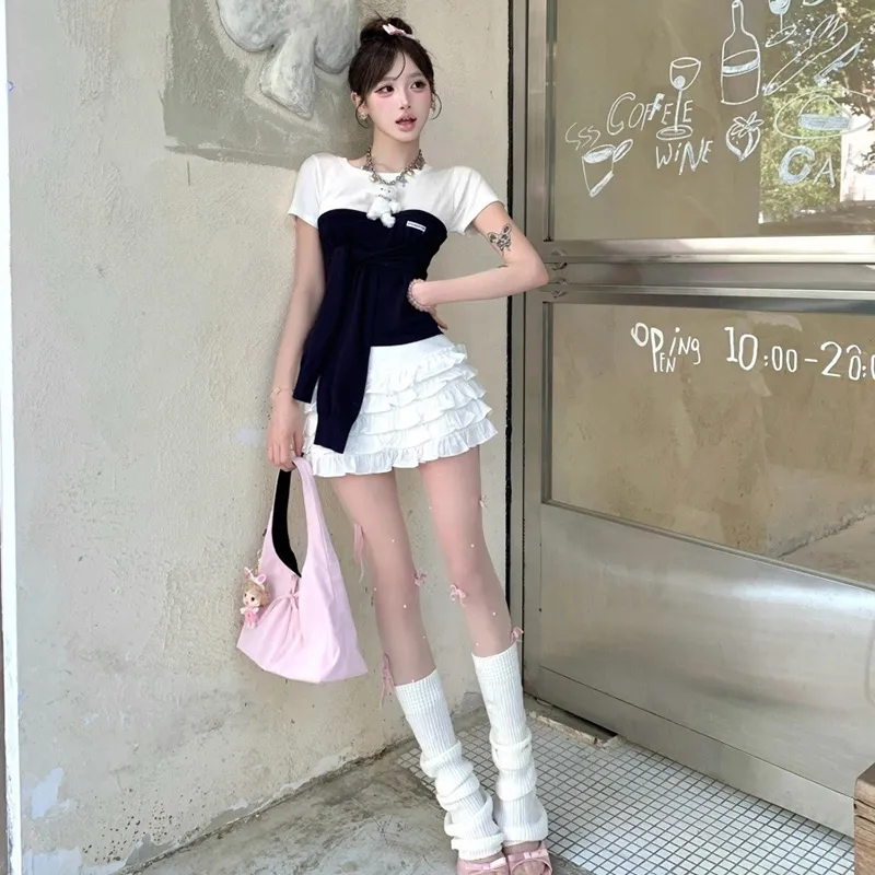 TIBINB Two Piece Skirt Sets Women's-6