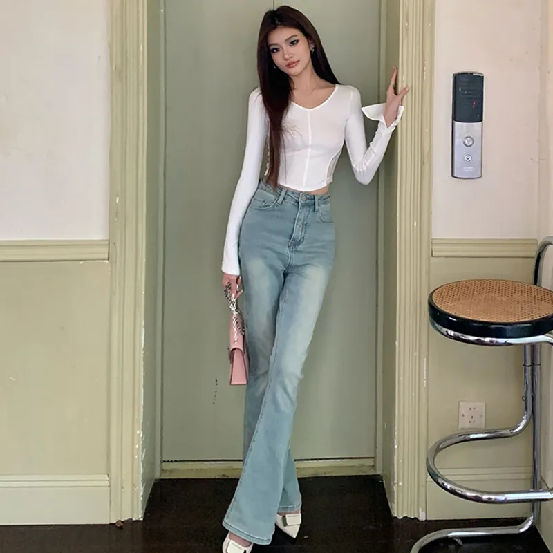 TIBINB Jeans Women's Light Blue-3