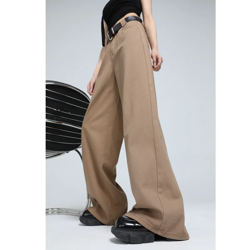 TIBINB Jeans Women's Latte Brown-3