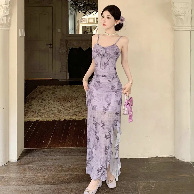 TIBINB Slip Dresses Women's Romantic Purple-7