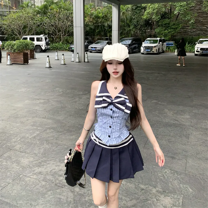 TIBINB Two Piece Skirt Sets Women's-5