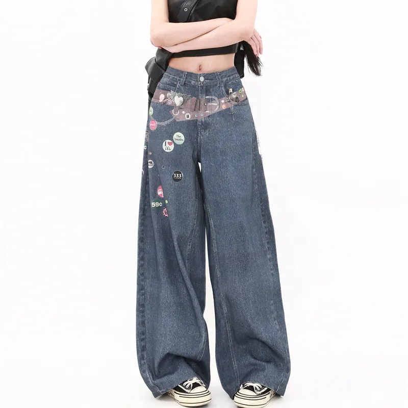 TIBINB Jeans Women's Blue-4