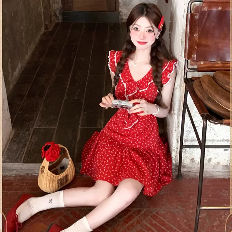 TIBINB Short Sleeved Dress Women's-3