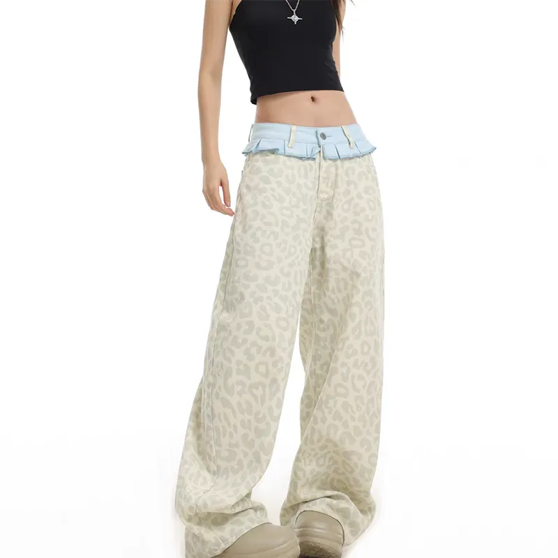 TIBINB Casual Pants Women's White-5