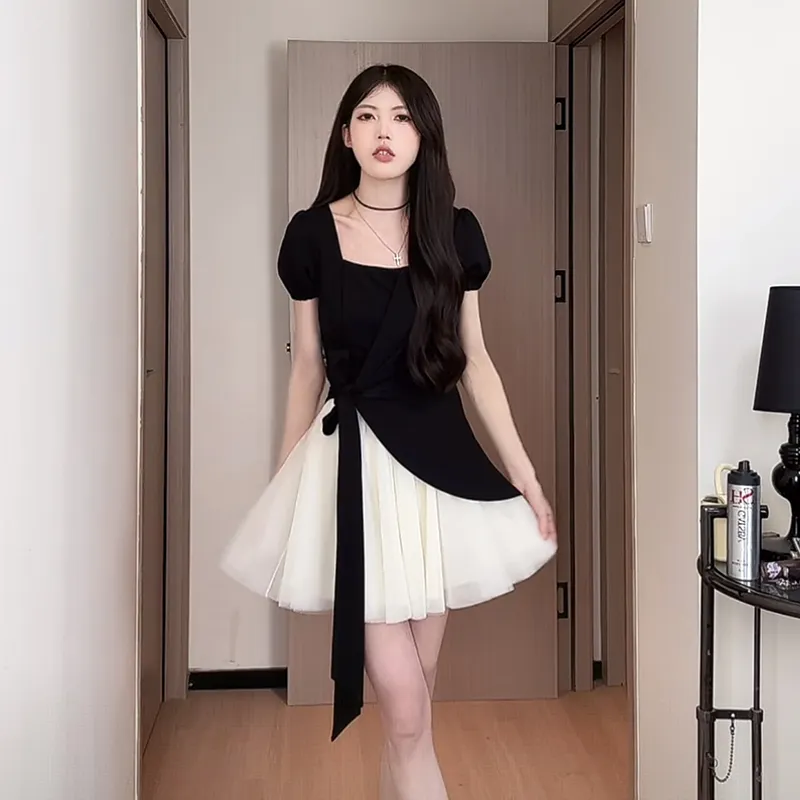 TIBINB Short Sleeved Dress Women's-5