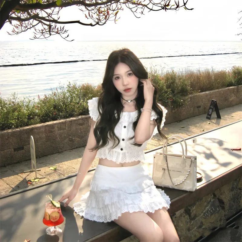 TIBINB Two Piece Skirt Sets Women's-5