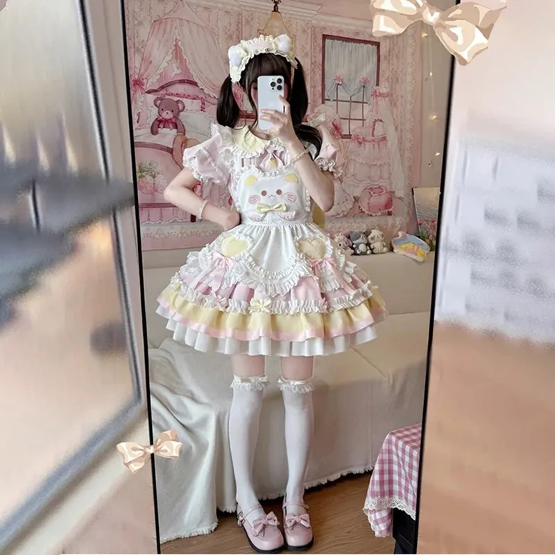 TIBINB Lolita Dresses Women's Small Lo Dress-1