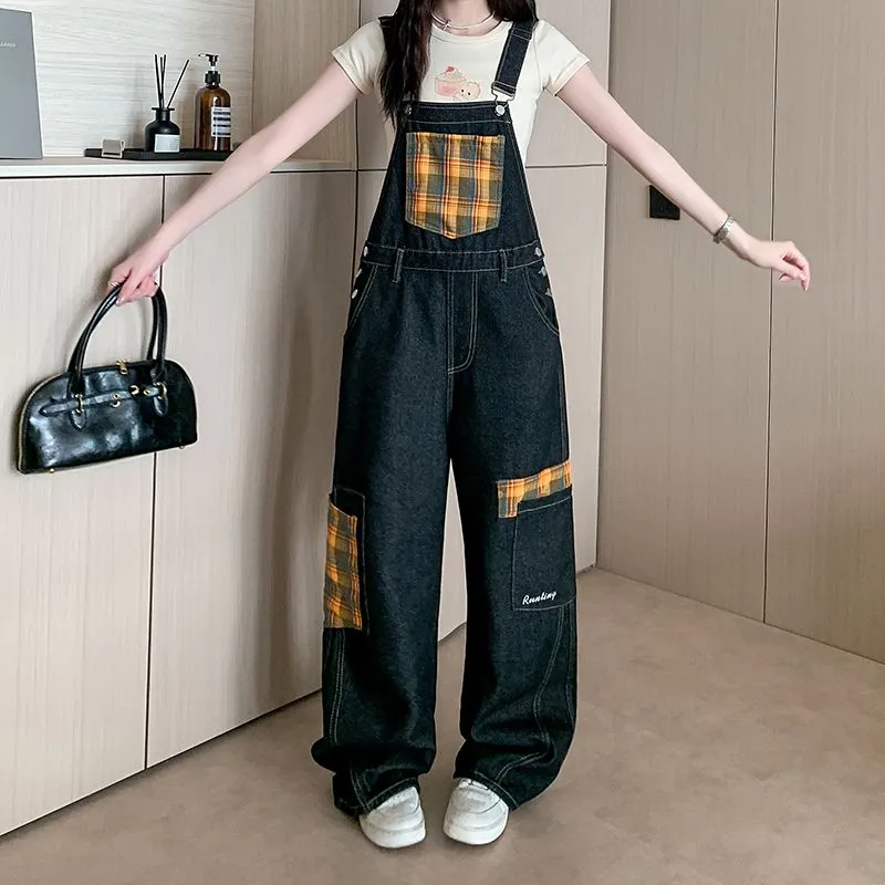 TIBINB Overalls Women's Black-2