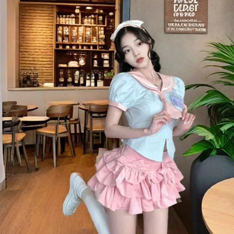 TIBINB Two Piece Skirt Sets Women's-3