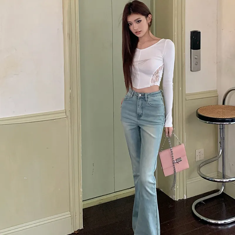 TIBINB Jeans Women's Light Blue-5