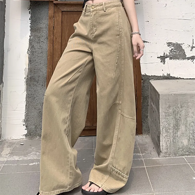TIBINB Jeans Women's Khaki-2