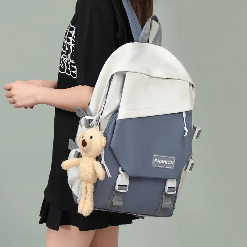 Kevin Cohen Nylon Fabric Backpack Regular Unisex Blue/Black-2