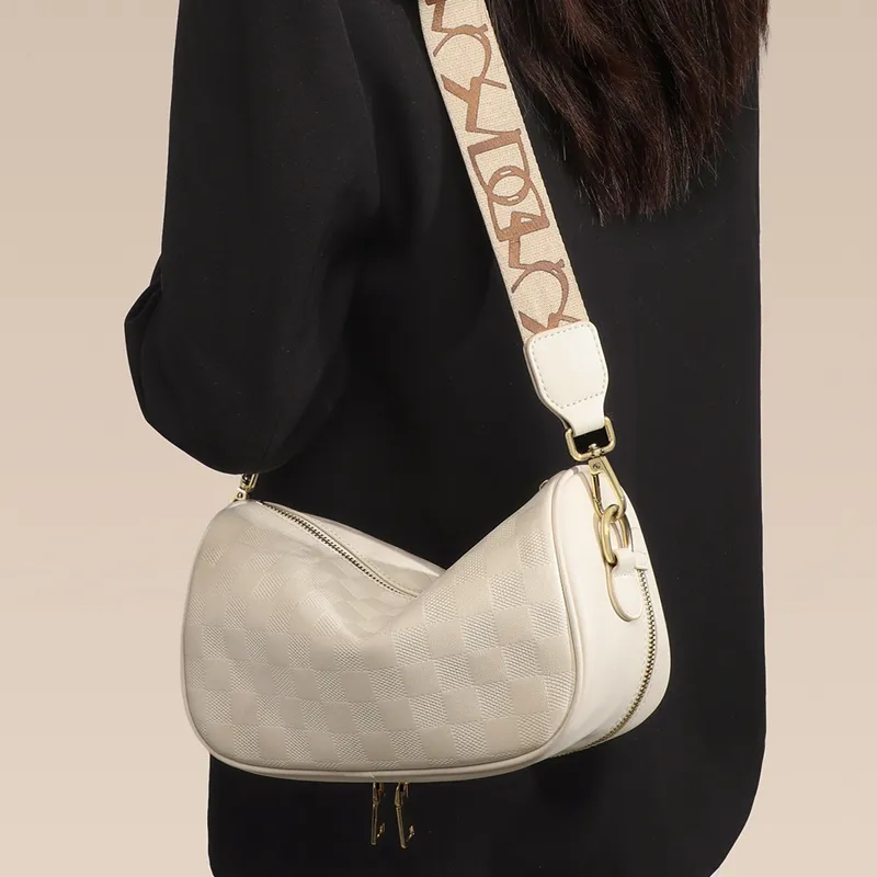 Kevin Cohen Cow Leather With Synthetic Leather Shoulder Bag Women's White/Black-3