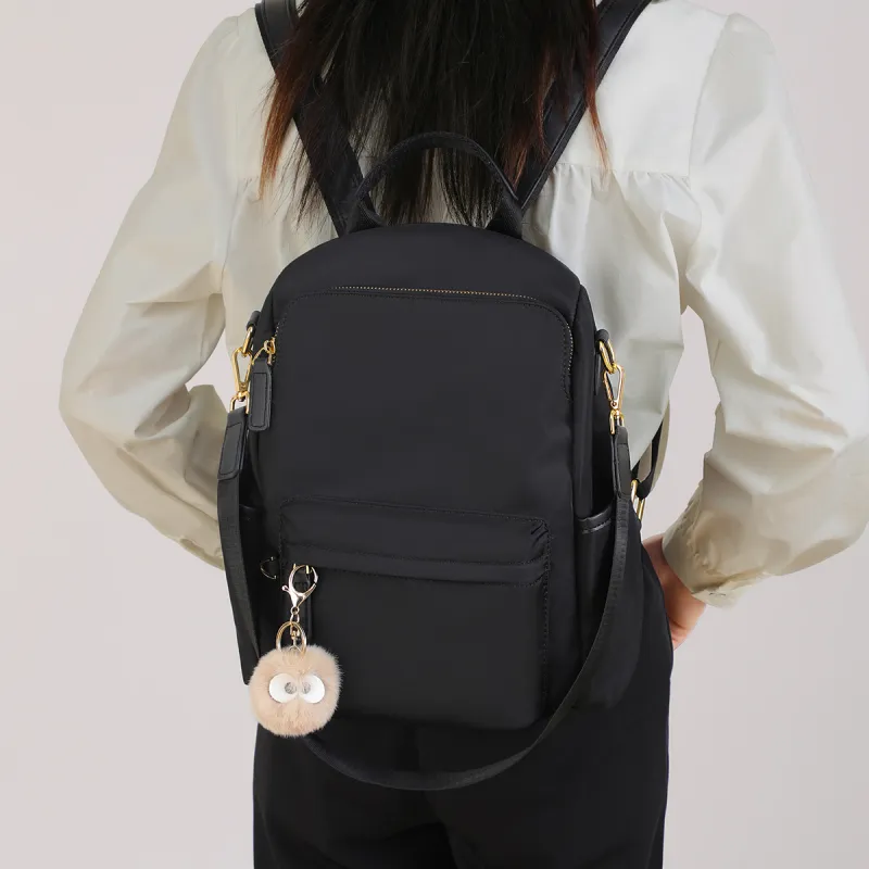 Kevin Cohen Fabric Backpack Regular Unisex Jet Black-8
