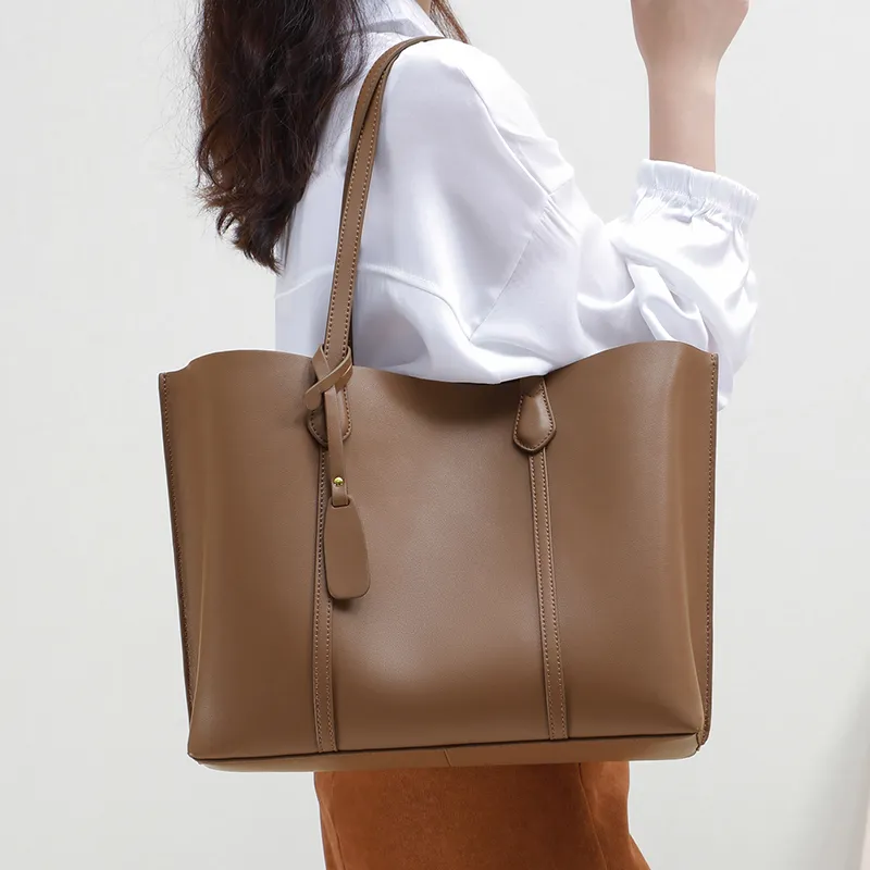 Kevin Cohen Cow Split Leather Handbag, Shoulder Bag Tubas Women's Smoke Gray-2