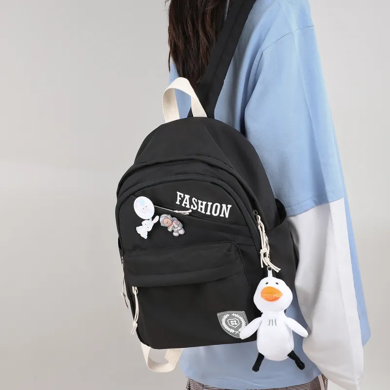 Kevin Cohen Nylon Fabric Backpack Regular Unisex White/Black-12