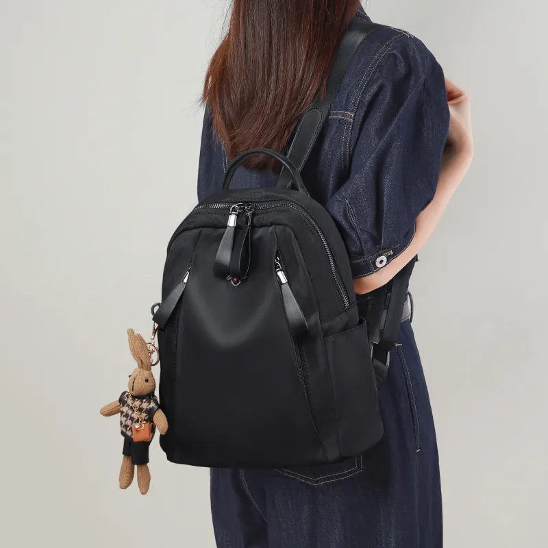 Kevin Cohen Fabric Backpack Medium Size Women's Black-5