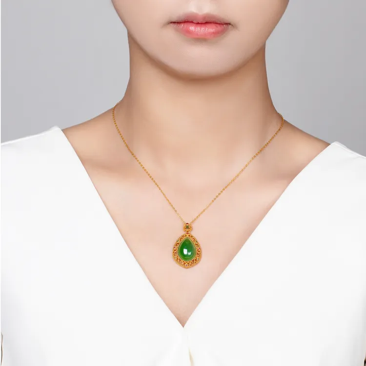Begoris Hetian Jade Necklaces Jasper Women's-1
