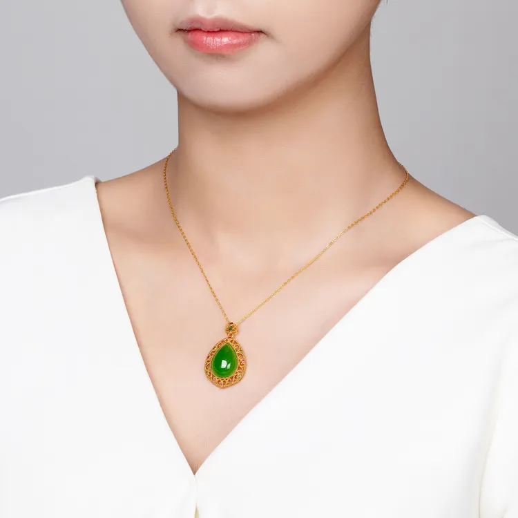 Begoris Hetian Jade Necklaces Jasper Women's-2