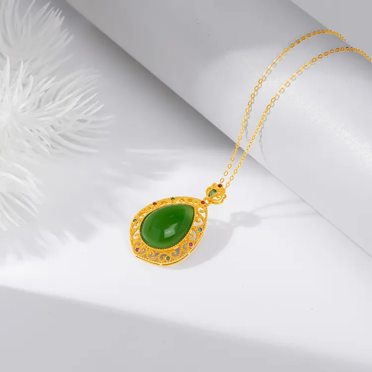 Begoris Hetian Jade Necklaces Jasper Women's-3